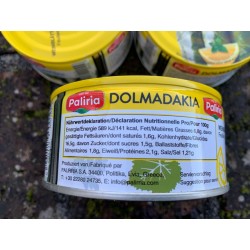 Etiquette Dolma Feuilles de Vigne Farcies au Riz et aux herbes ou Dolmadakia.